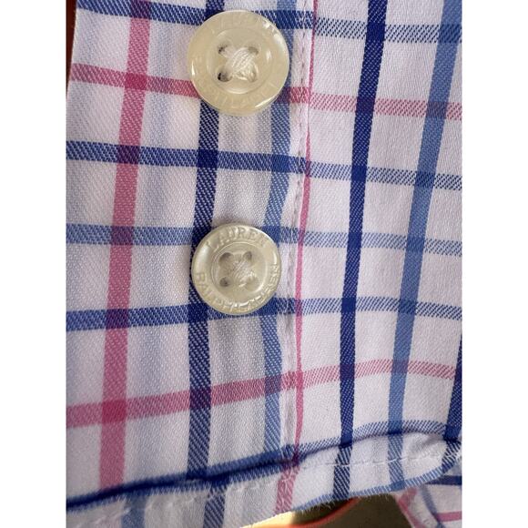 Lauren RL Shirt Men’s 18 38/39 Tall Blue Checked Logo Preppy Academic - Picture 7 of 12